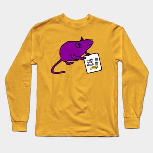 Cute Rat Says Wash Your Hands Long Sleeve T-Shirt